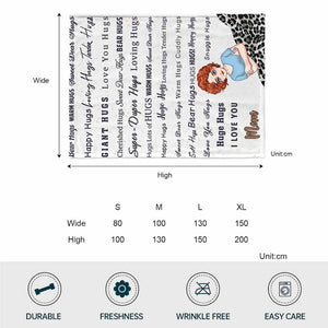 Bear Hugs Warm Hugs - Gift for mom, grandma, wife, daughter, granddaughter, girlfriend - Personalized Blanket