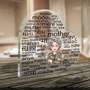 Mother International Language - Personalized Mother's Day Mother Custom Shaped Acrylic Plaque