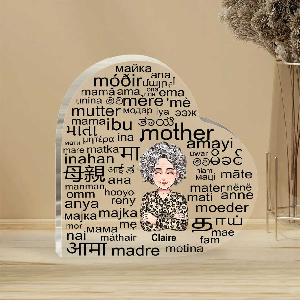 Mother International Language - Personalized Mother's Day Mother Custom Shaped Acrylic Plaque