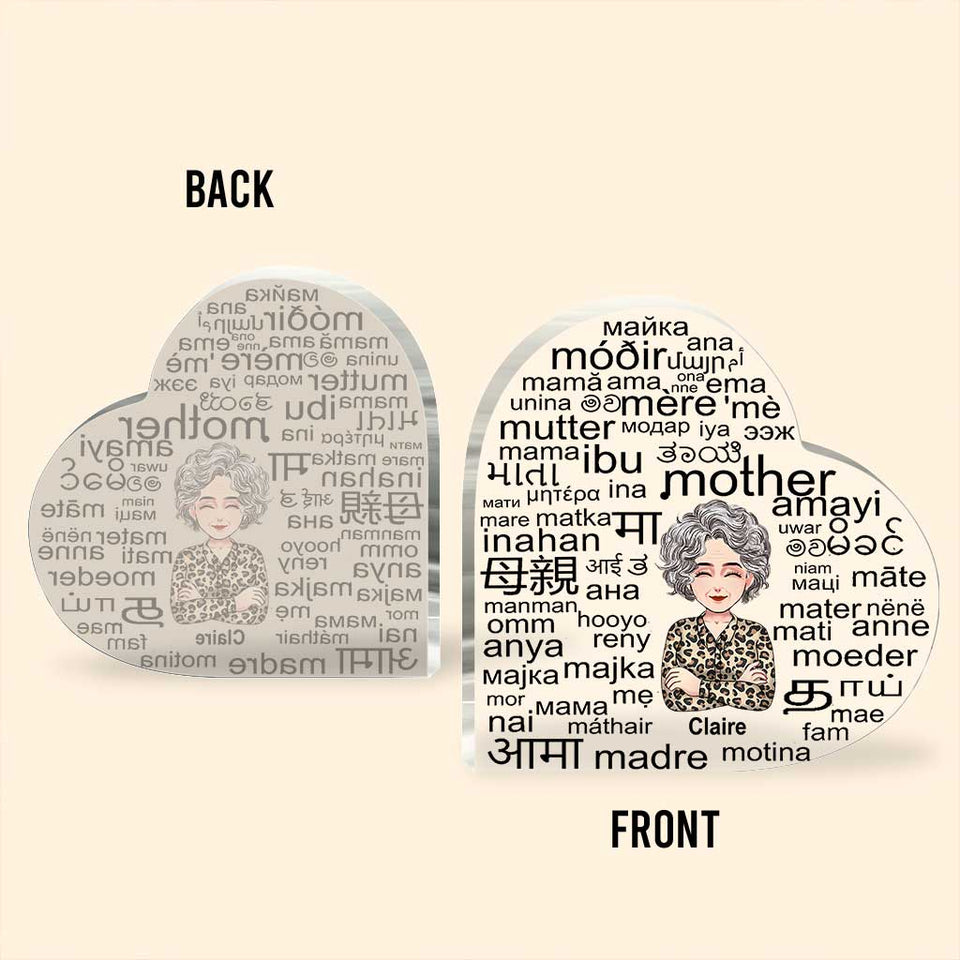 Mother International Language - Personalized Mother's Day Mother Custom Shaped Acrylic Plaque