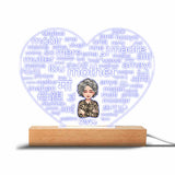 International Language - Personalized Mother's Day Mother Shaped Plaque Light Base