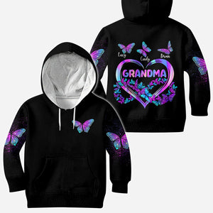 Grandma's Butterflies - Personalized Grandma All Over Shirt