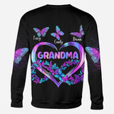 Grandma's Butterflies - Personalized Grandma All Over Shirt