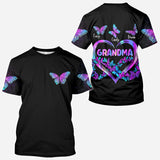 Grandma's Butterflies - Personalized Grandma All Over Shirt