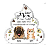 Cat Mom Cat Dad Funny Gift - Personalized Mother's Day Dog Custom Shaped Acrylic Plaque