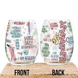 Nurse Daily Affirmation - Personalized Nurse All Over Wine Glass