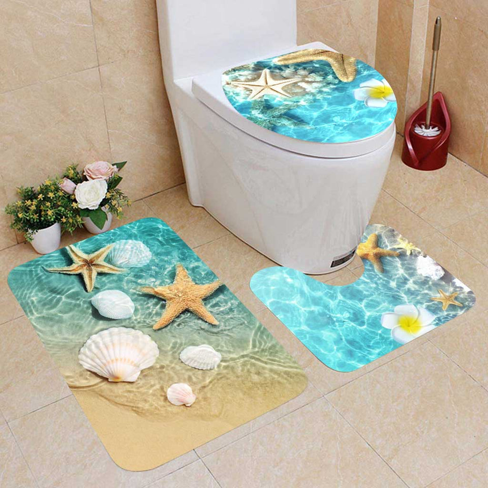 Beach Lover - Sea Lover 3 Pieces Bathroom Mats Set