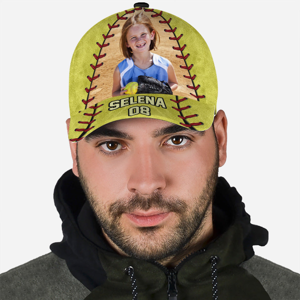 Play Like A Girl Try To Keep Up - Personalized Softball Classic Cap