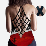 Music Is Life Piano Cross Tank Top