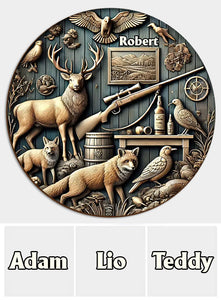 Best Hunter Ever - Personalized Hunting Round Wood Sign