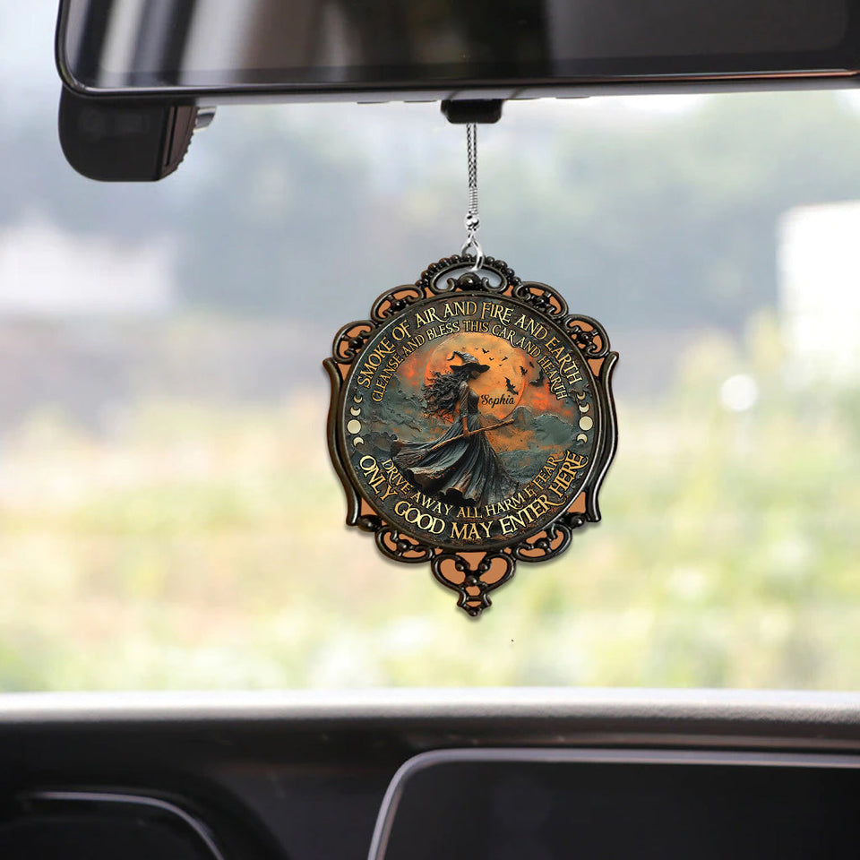 Smoke Of Air And Fire And Earth - Personalized Witch Car Ornament