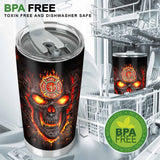 Firefighter Skull Flag - Personalized Tumbler