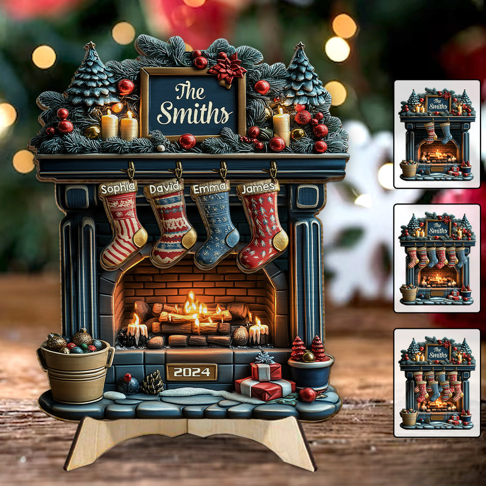 Merry Christmas - Personalized Family 2 Layered Wood Sign / Wood Plaque