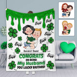Congrats On Being My Husband - Personalized Husband And Wife Blanket