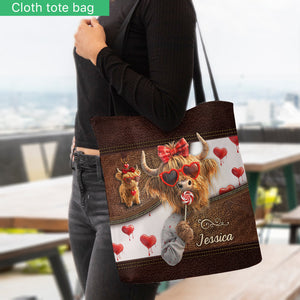 Valentines Cow - Personalized Tote Bag