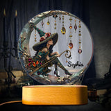 Beautiful Witch - Personalized Witch Shaped Plaque Light Base