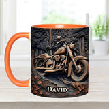 Never Underestimate An Old Man With A Motorcycle - Personalized Biker Accent Mug