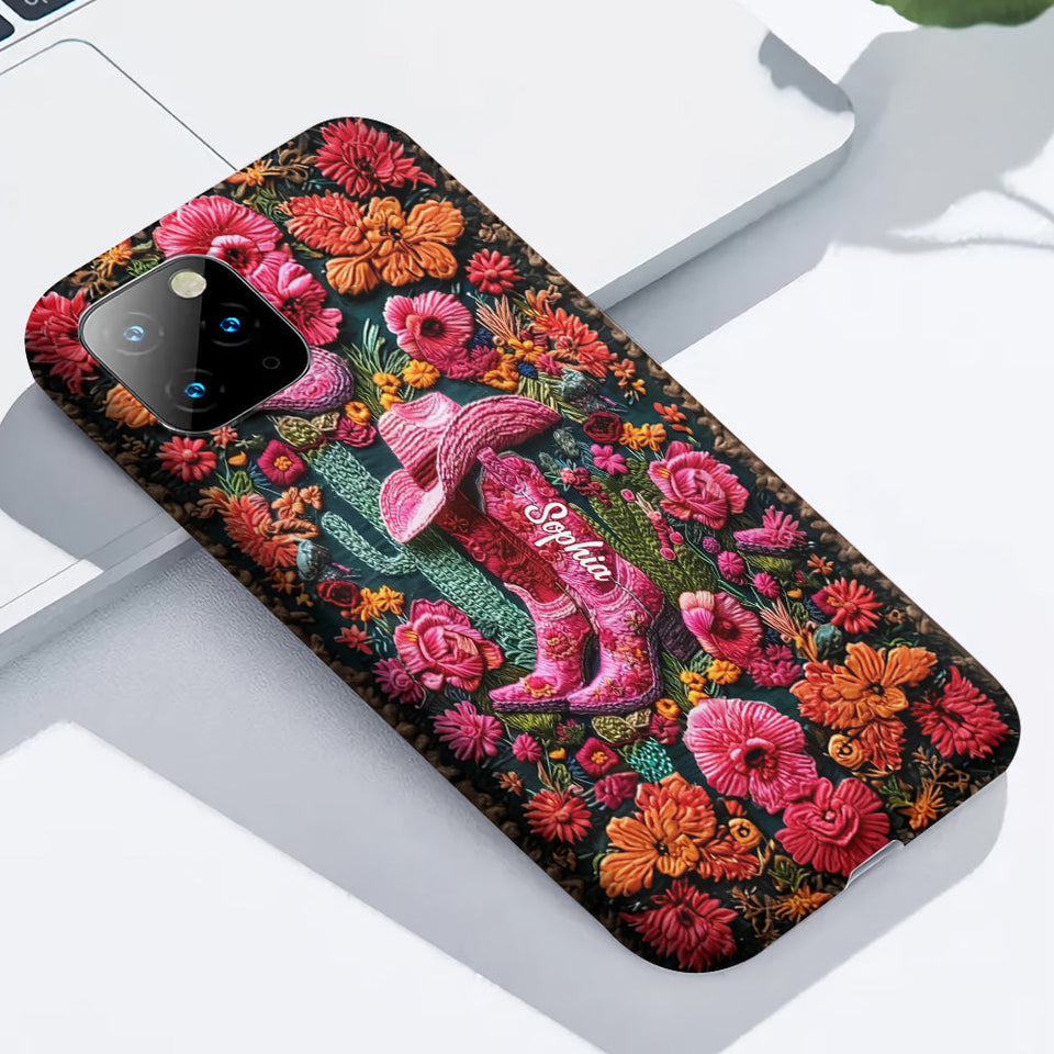 Pink Cowgirl - Personalized Country Girl Full Print Phone Case