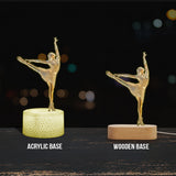Sparkling Ice Skater - Personalized Ice Skating Shaped Plaque Light Base
