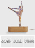 Sparkling Ice Skater - Personalized Ice Skating Shaped Plaque Light Base