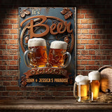 Love Drinking - Personalized Beer Rectangle Metal Sign