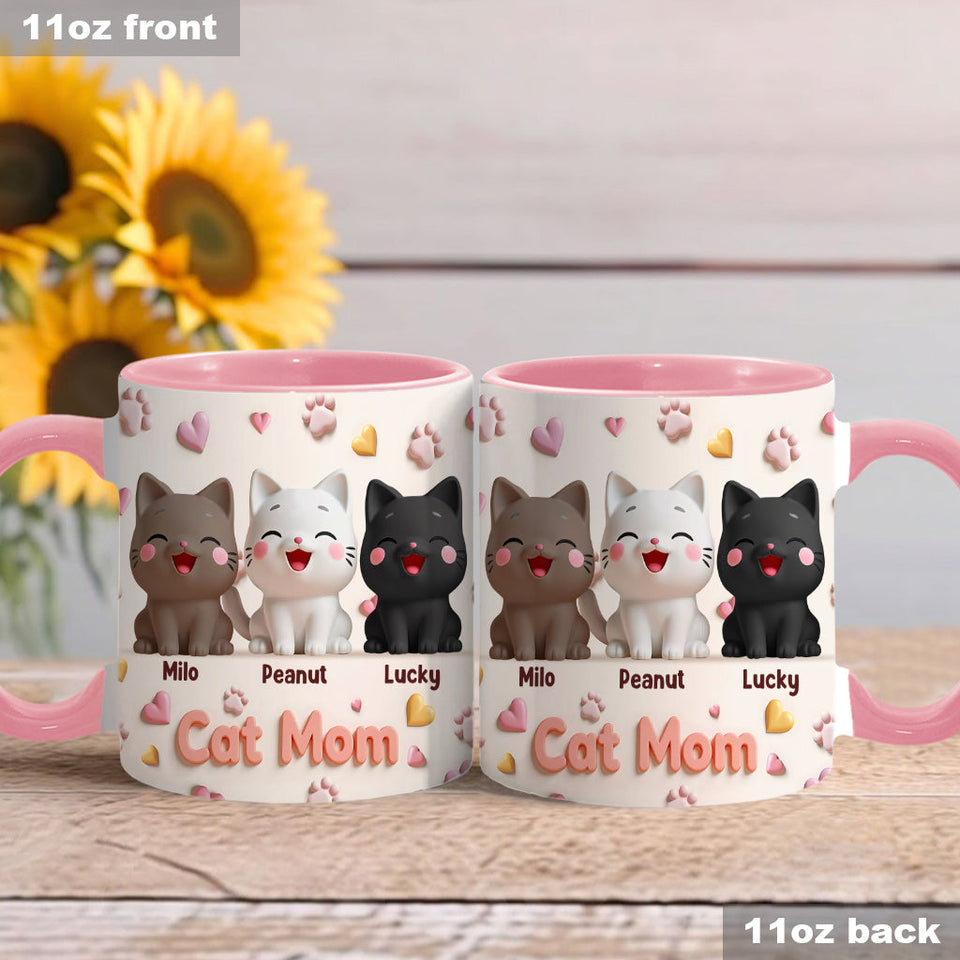 Cat Mom - Personalized Cat Accent Mug
