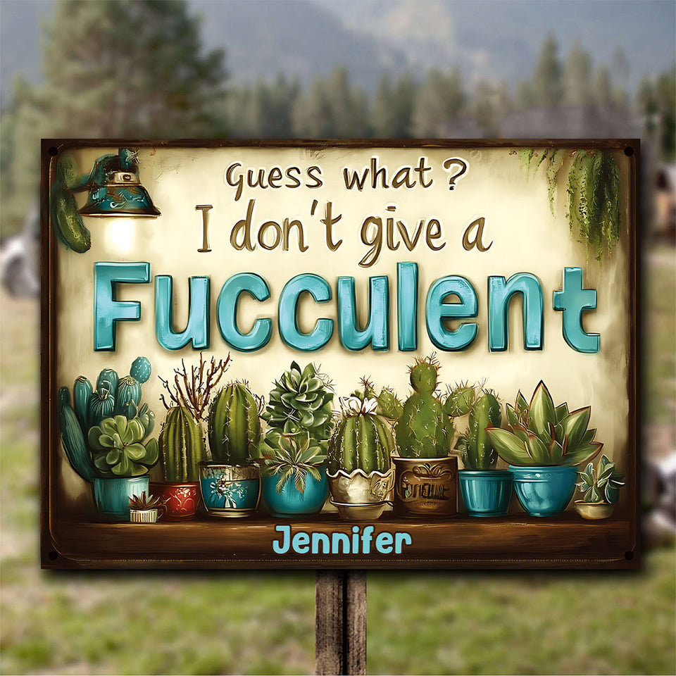 Guess What? - Personalized Gardening Rectangle Metal Sign