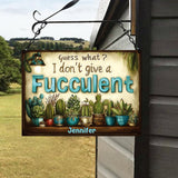 Guess What? - Personalized Gardening Rectangle Metal Sign