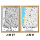 Where It All Began - Personalized Couple Light Photo Frame