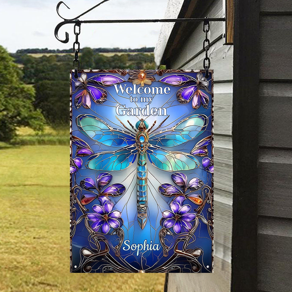 Welcome To My Garden - Personalized Gardening Rectangle Metal Sign