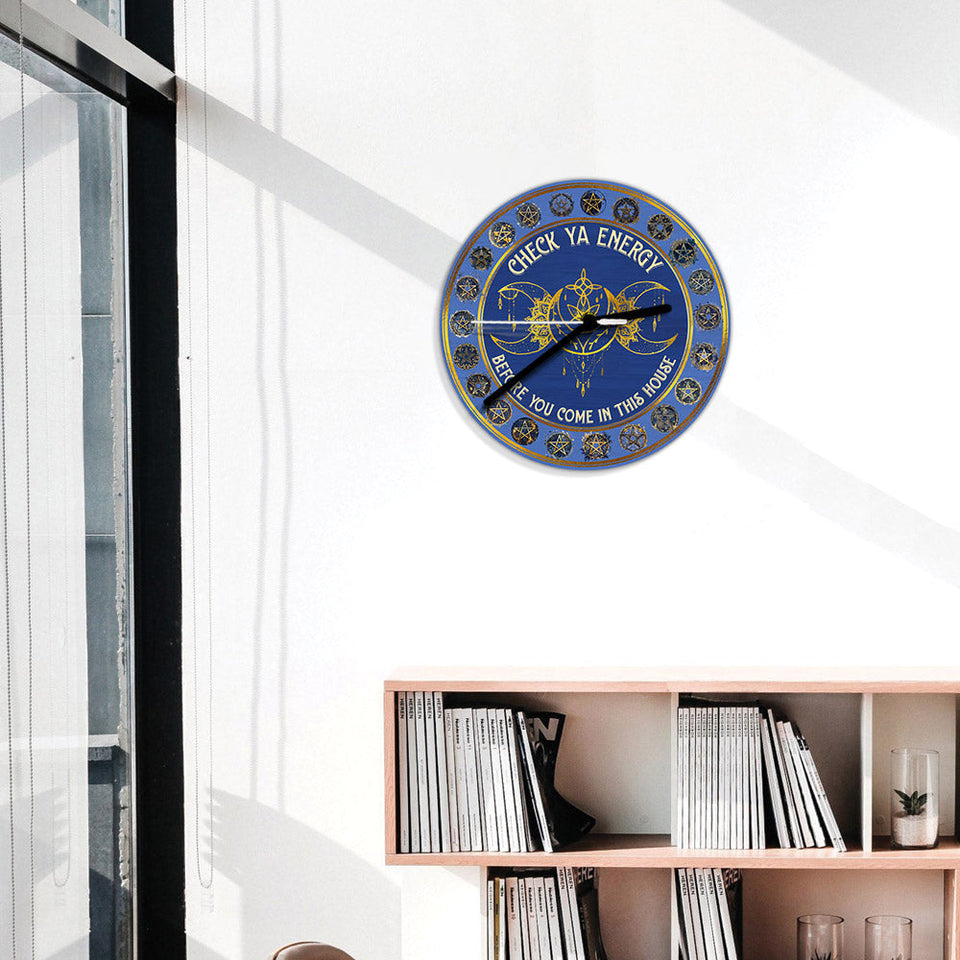 Check Your Energy - Witch Wall Clock