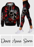 Skull And Roses - Personalized Skull Hoodie and Leggings