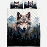 Strong Wolf - Personalized Wolf Quilt Set