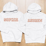 Custom Name - Personalized Couple Embroidered Hoodie