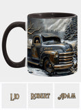 Never Underestimate An Old Man With A Truck - Personalized Trucker Accent Mug