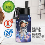 Cool Space Alphabet - Personalized Kid Kids Water Bottle