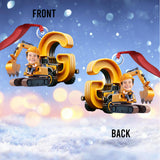 Construction Vehicle Alphabet Letters - Personalized Kid Custom Shaped Ornament