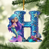 Mermaid Alphabet Letters - Personalized Kid Custom Shaped Ornament