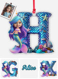 Mermaid Alphabet Letters - Personalized Kid Custom Shaped Ornament