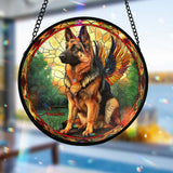 Forever In My Heart - Personalized German Shepherd Dog Stained Glass Suncatcher