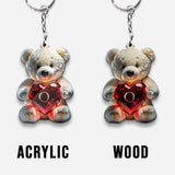 Cute Bear Letter - Personalized Kid Keychain
