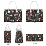 Family Members Hummingbirds Beautiful Birds - Personalized Family Leather Handbag