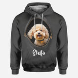 Peeking Pet Custom Photo And Name - Personalized Dog Hoodie and Leggings