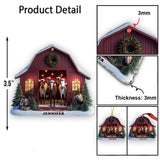 Christmas Horse Barn House - Personalized Horse Ornament