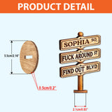 Fuck Around & Find Out - Personalized Colleague Freestanding Wood Plaque