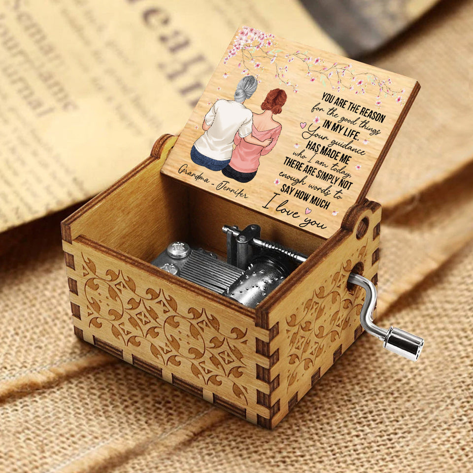 You Are The Reason - Gift for mom, grandma - Personalized Hand Crank Music Box