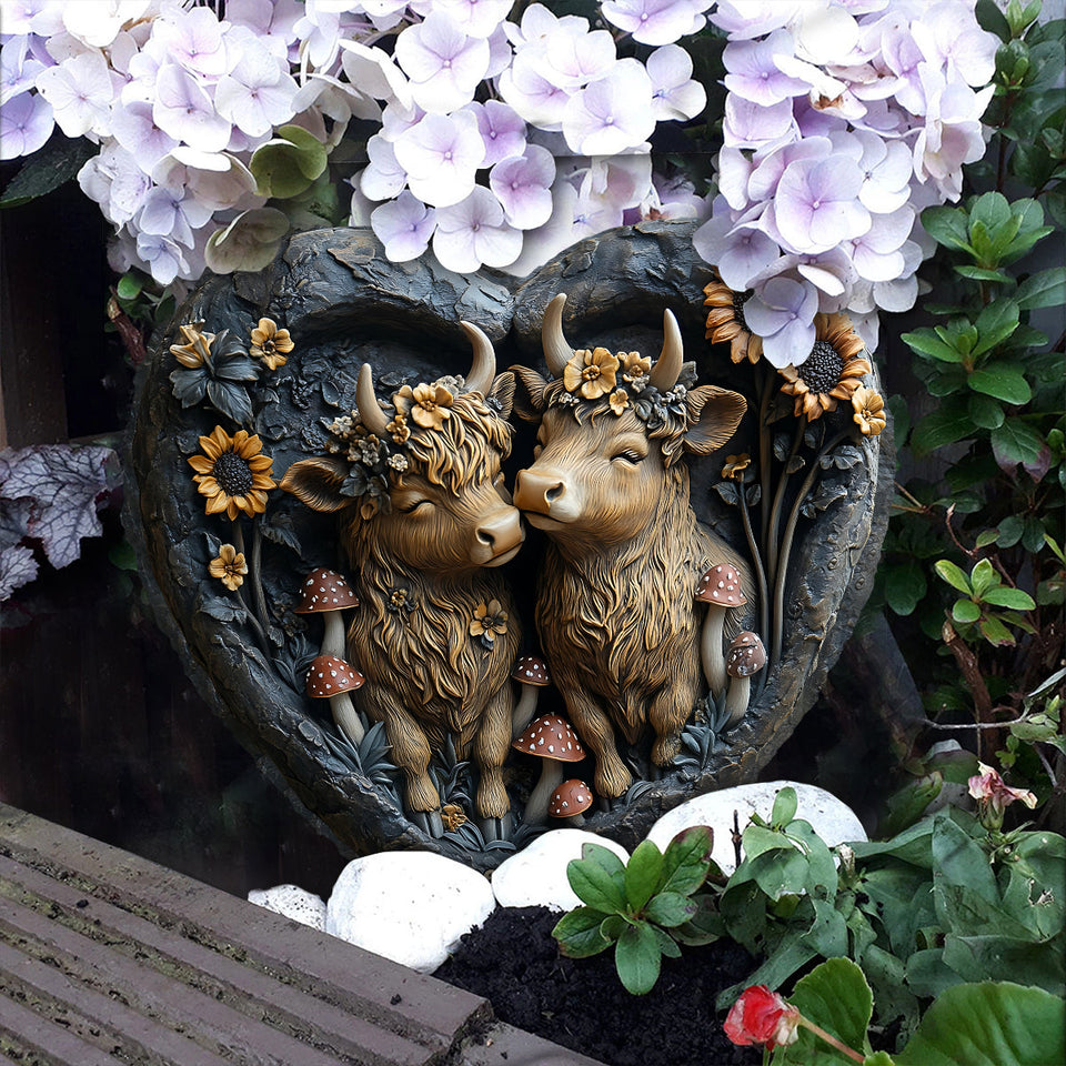 Happy Couple Country Style - Personalized Heart Shaped Stone