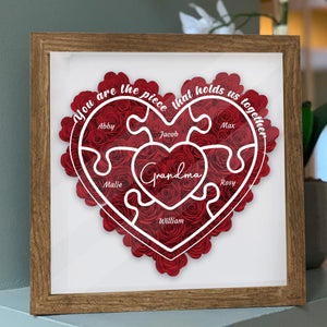 Mom You Are The Piece - Gift for mom, grandma, aunt, aunt, dad - Personalized Flower Shadow Box