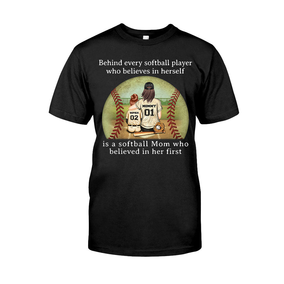 Softball Mom Believe - Personalized Softball T-shirt & Hoodie
