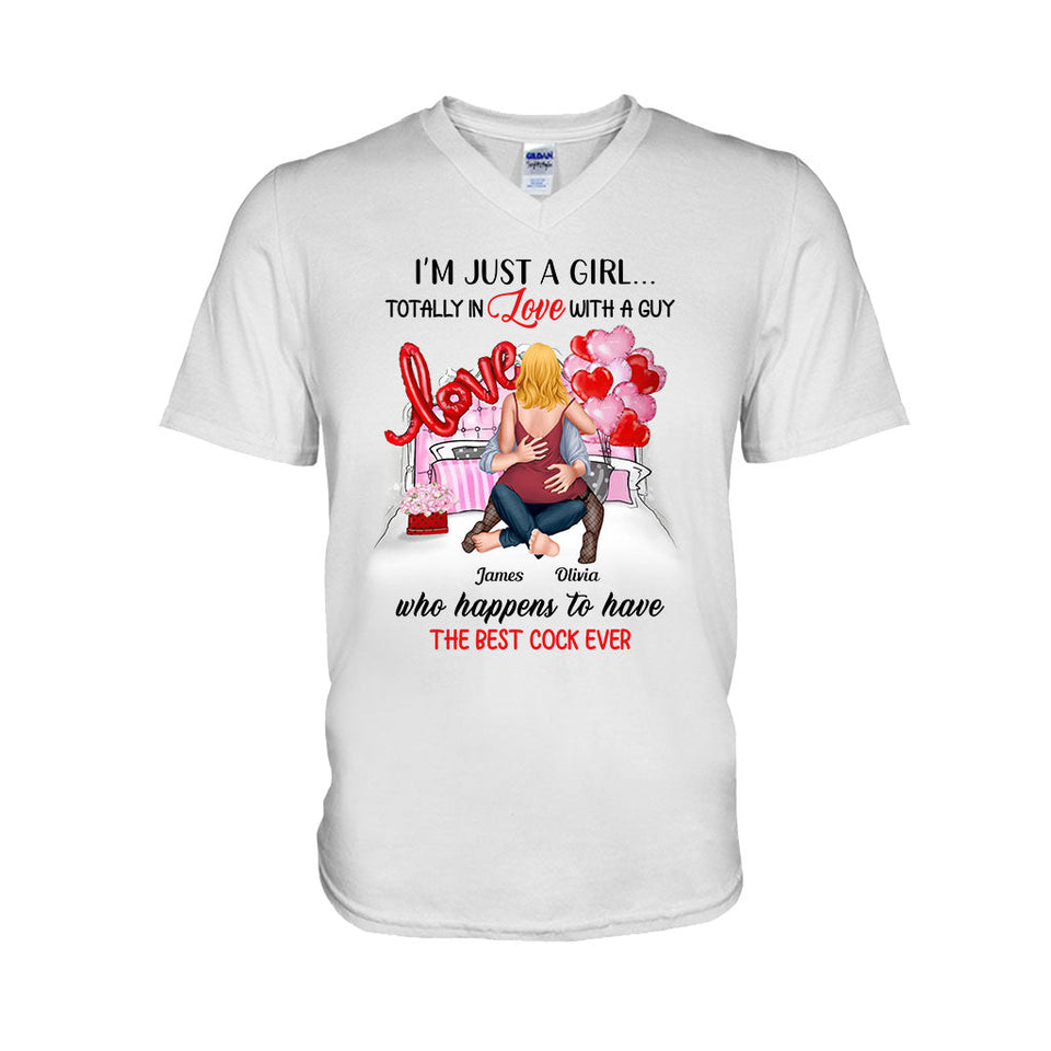 I'm Just A Girl In Love With A Guy - Personalized Couple T-shirt And Hoodie